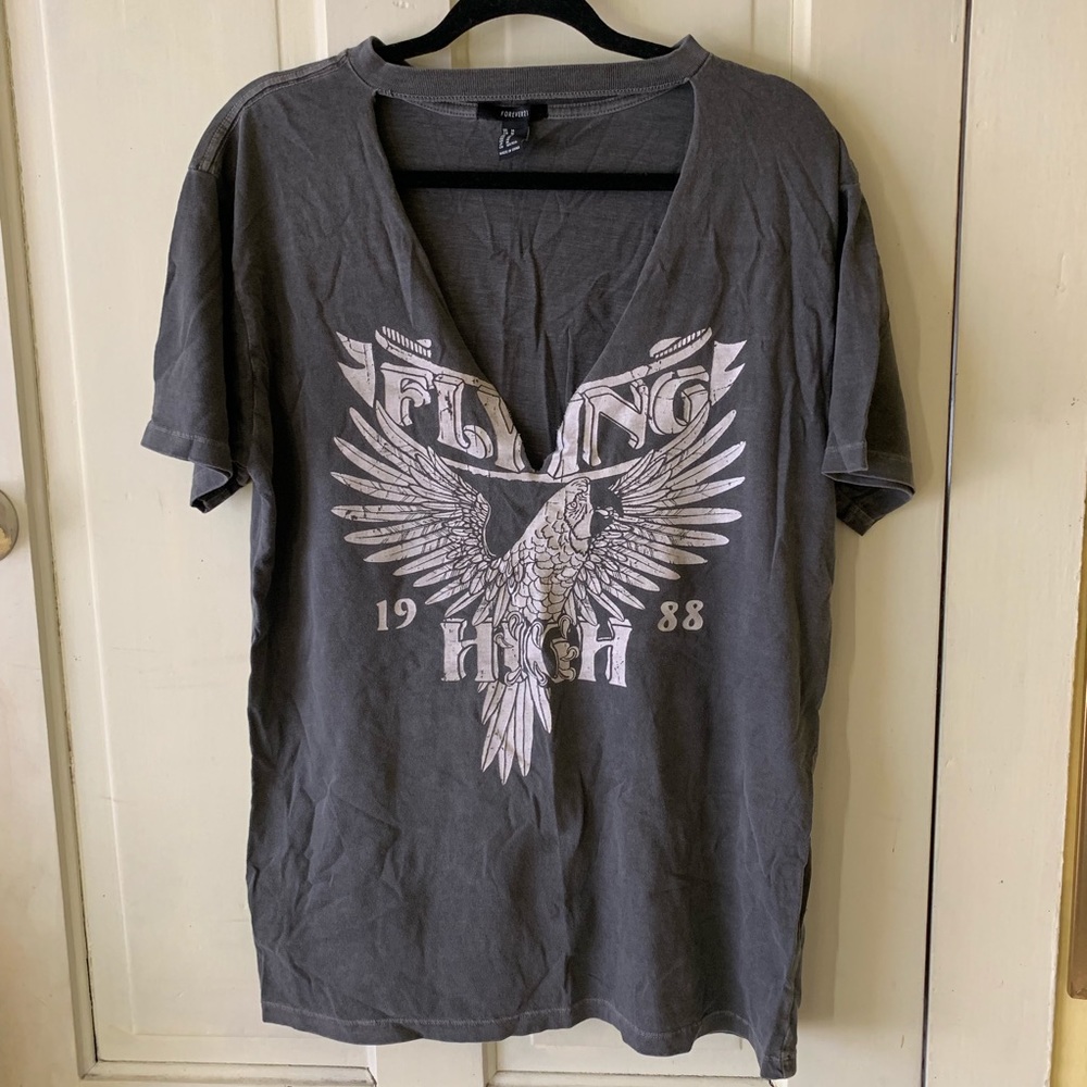 Plunging neckline tee